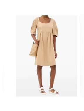 NWT Lee Mathews Square Neck Top Stitched Dress